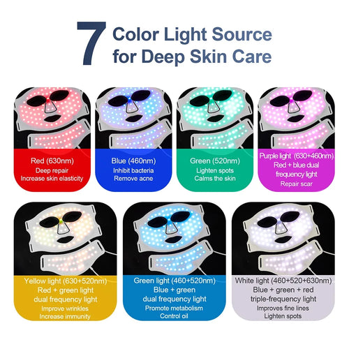 BETTER SKIN Silicone LED Mask Face and Neck 7 Colors