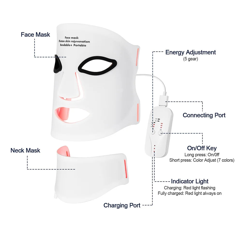BETTER SKIN Silicone LED Mask Face and Neck 7 Colors
