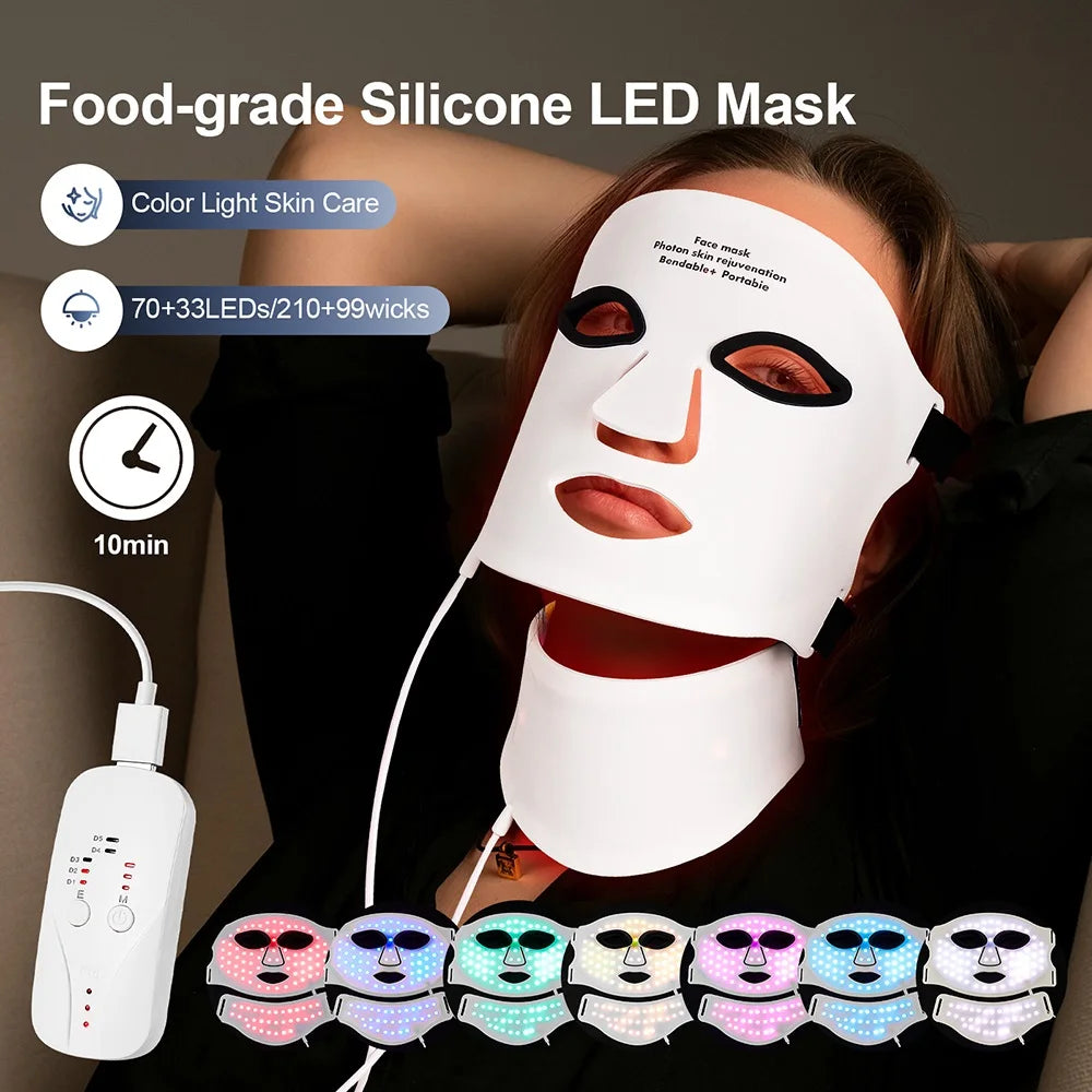 BETTER SKIN Silicone LED Mask Face and Neck 7 Colors